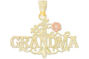 CHARM AMERICA Gold Grandma Charm Pendant - 10 Karat Gold - Grandma Jewerly - Gift for Grandma