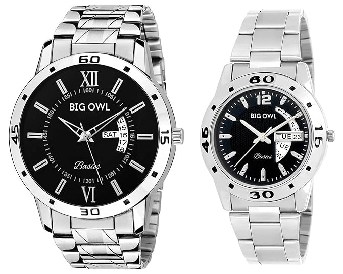 Bigowl Wrist Watch couple Combo For Men and Women MEN09-WOMEN06