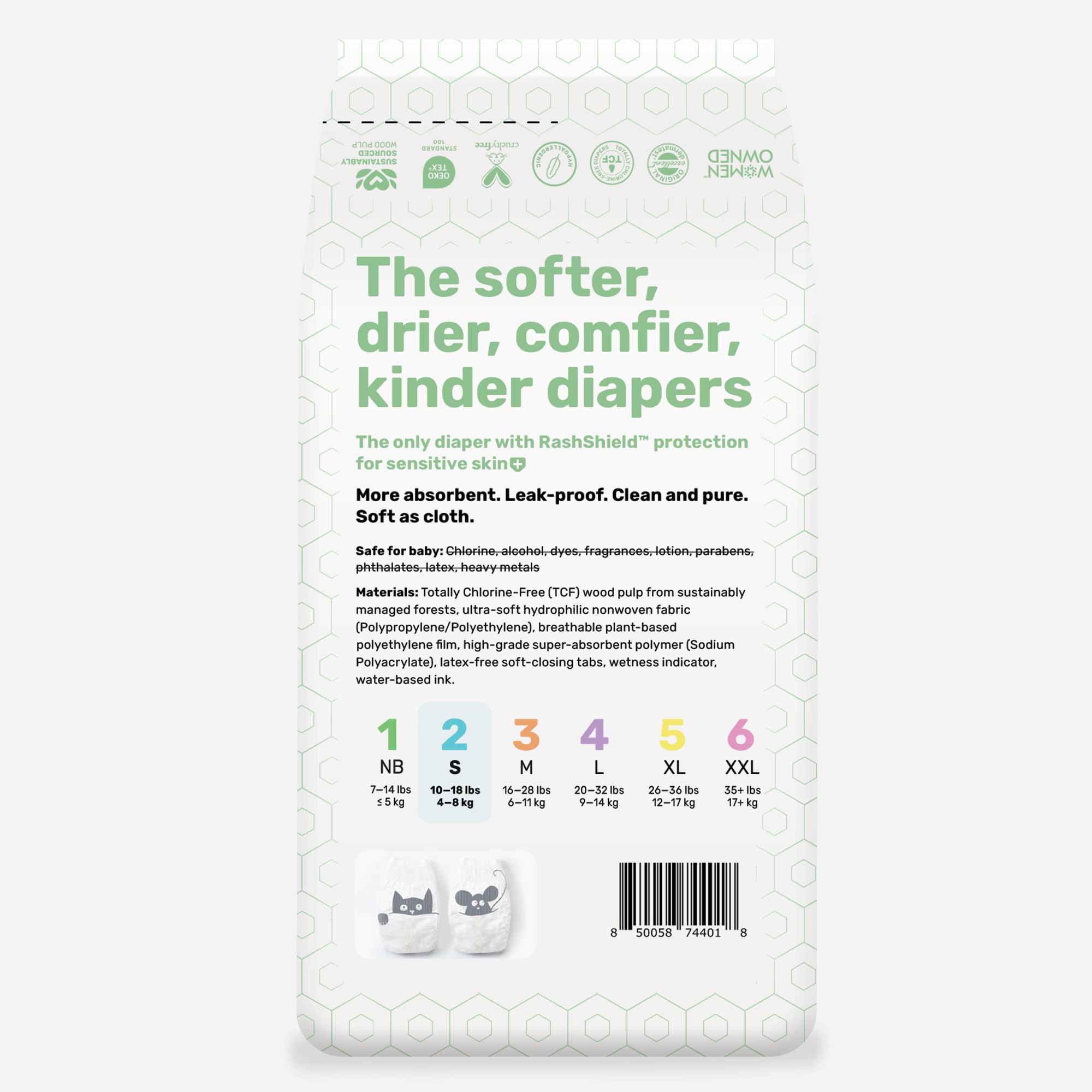 PARASOL Clear+Dry Disposable Diapers | RashShield Protection, Leakproof Design, Hypoallergenic Diaper Set | Size 2 (10-18 lbs.) 72 Count