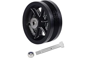 Handsammu 6"x 2" V-Groove Wheel - cast Iron Wheel,Capacity up to 1000 Lb. Use for Slide Gate,Rolling Door with V-Track(1 Whee