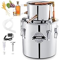AOKEL 3GAL/12L Moonshine Still,2 Pots Purifying Water Alcohol Distiller,Home Brewing Kit Stainless Copper Tube With…