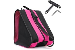 Qavctw Roller Skate Bag Ice Skate with T Tool Accessory Adjustable Shoulder Strap and Top Handle Oxford Cloth Premium Bag to Carry Ice Skates Roller Skates Inline Skates for Both Kids and Adults