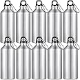 CHENGU 10 Pcs Aluminum Water Bottle 20 oz Reusable Bottles Lightweight Leak Proof Aluminum Sports Travel Bottles with Twist Cap Buckle for Gym, Hiking, Cycling, Camping, Fishing