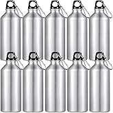 CHENGU 10 Pcs Aluminum Water Bottle 20 oz Reusable Bottles Lightweight Leak Proof Aluminum Sports Travel Bottles with Twist Cap Buckle for Gym, Hiking, Cycling, Camping, Fishing