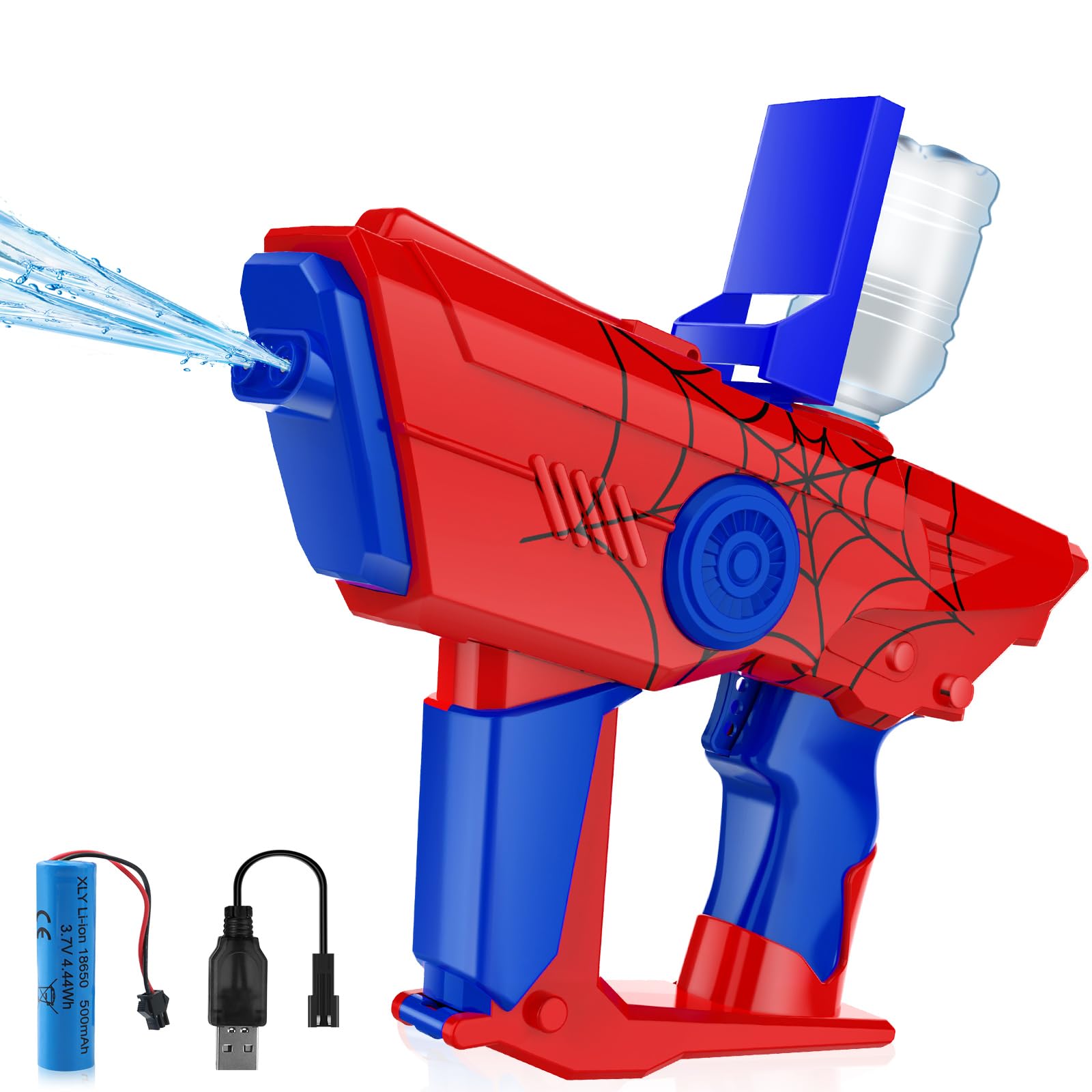 Dolanus Toys for 3+ Year Old Boys: Automatic Spider Water Gun Water Blaster Gifts for 3 4 5 6 7 8 9 10 Years Old Kids Birthday Rechargeable Water Pistol for Adults Outdoor Summer Beach Pool