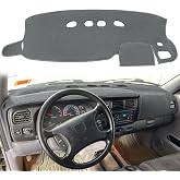 AKMOTOR Dash Cover Mat Custom Fit for Dodge Dakota Durango Dashboard Cap Pad Carpet Protector K302 (Dark Gray)