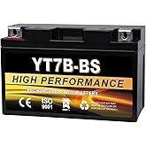 Daakmax YT7B-BS 12V 6Ah AGM Sealed Motorcycle Battery, Maintenance-Free, Compatible with Yamaha ATV, Ducati, Kawasaki