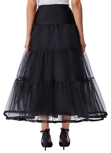 GRACE KARIN Plus Size Hoopless Bridal Tiered Crinoline Petticoat