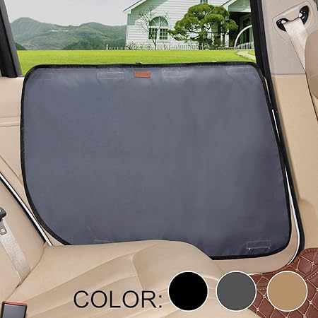 Amazon Co Jp Becrowmus 防水ペット車ドアカバー 車両ドアプロテクター 後部座席ドア 2段階取り付け グレー ペット用品
