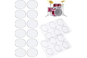 CCOZN 12 Pieces Drum Dampeners Drum Gel Pads Silicone Drum Silencers Soft Drum Dampening Gel Pads Transparent Drum Mute Pads for Drums Tone Control