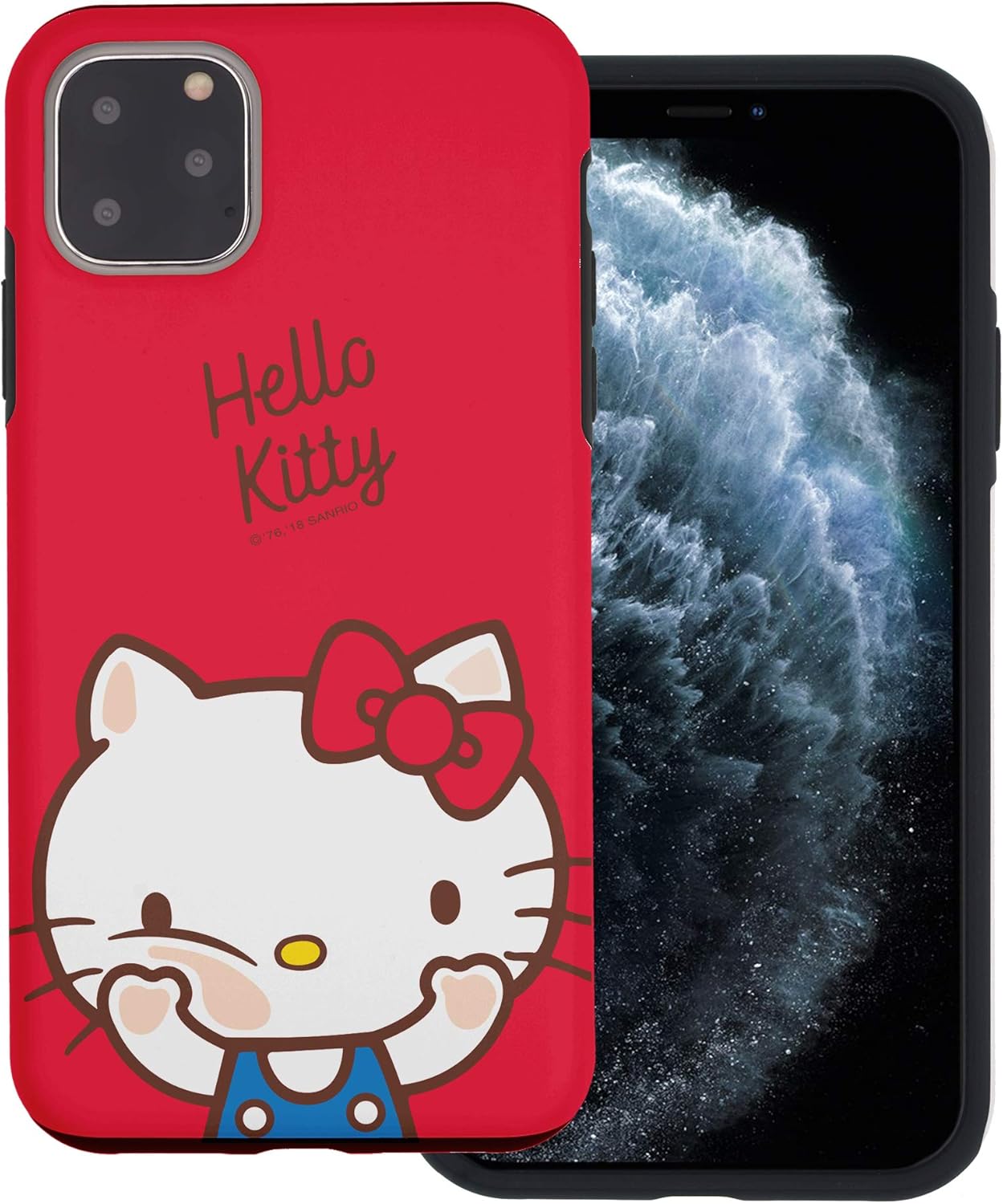 Amazon Com Compatible With Iphone 12 Mini Case 5 4inch Sanrio Layered Hybrid Tpu Pc Bumper Cover Window Hello Kitty