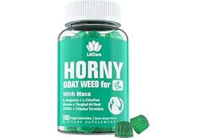 ENVYDEAL Horny Goat Weed Gummies 1500mg with Maca for Men & Women - Natural Energy Booster, Extra Strength with L-Arginine & L-Citrulline, DHEA, Boron, Tongkat Ali, Tribulus Terrestris - Green Grape Flavor