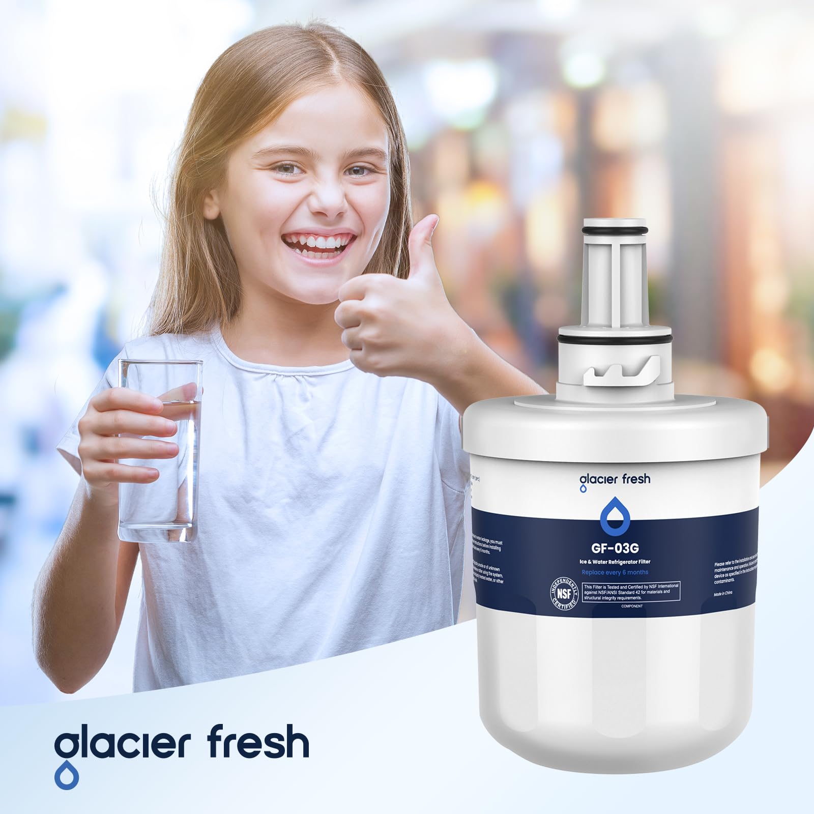 GLACIER FRESH Replacement for DA29-00003G Water Filter, Compatible with Samsung* Aqua-Pure Plus, DA29-00003F, DA29-00003B, HAFCU1, RFG237AARS, FMS-1, RS22HDHPNSR, RSG257AARS, WSS-1, 3 Pack