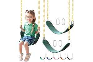 2 Pack Heavy Duty Swing Seats with 66" Rust-Resistant Chains, Swing Set Accessories Replacement with Quick Links, Kids Swings