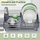 KINGRACK Extendable Dish Drainer Rack Stainless Steel Gray Kitchen view 4