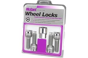 McGard 28020 Chrome Bolt Style Radius Seat Lock Bolt Set, M14 x 1.5 Thread Size, Set of 4