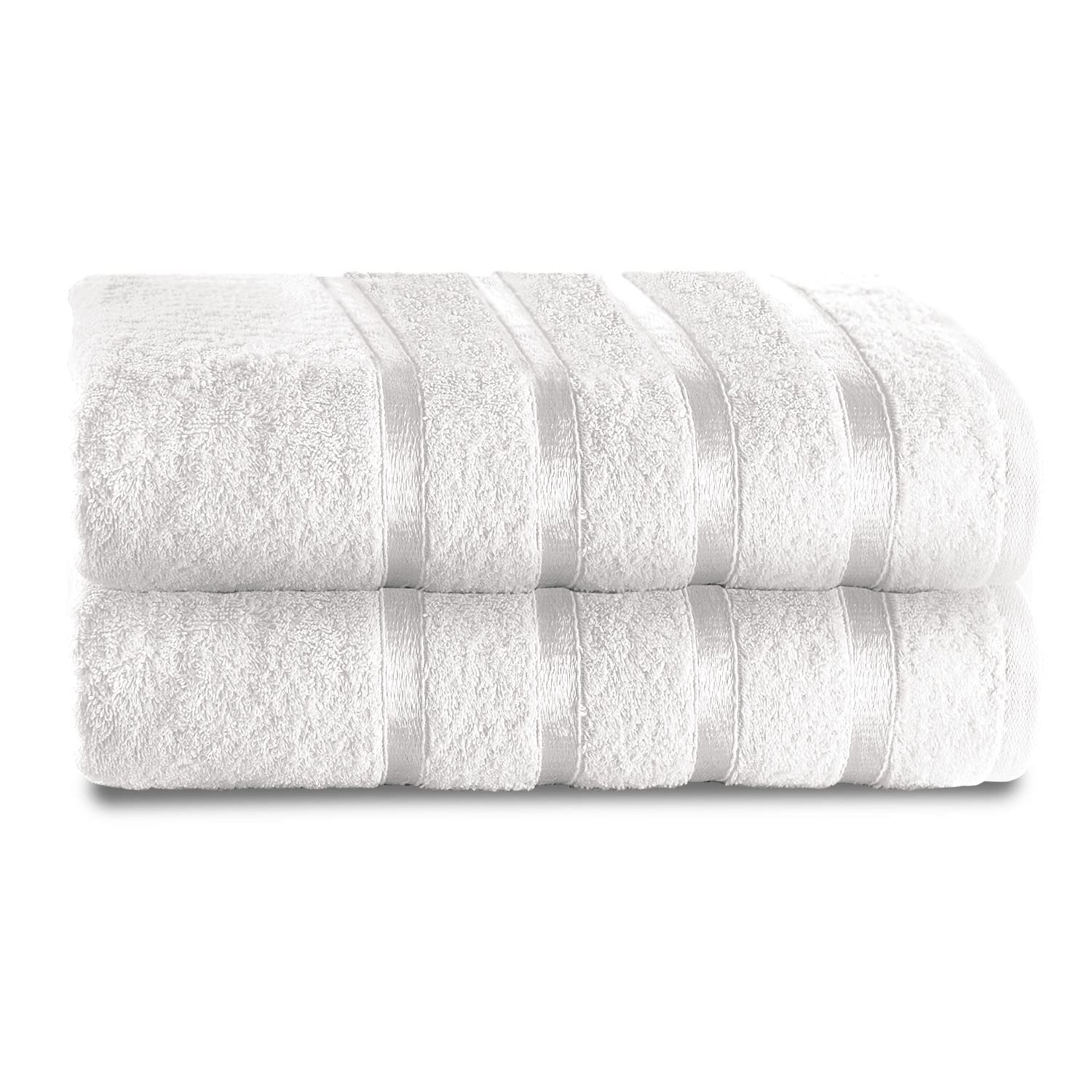 GC GAVENO CAVAILIA Fade Resistant Luxury Towels, Extra Absorbent 100% Ringspun Egyptian Cotton 500 GSM Bathroom Set, White, 2PK