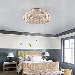 Alaruder Boho Caged Ceiling Fans with Lights Flush
