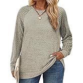 ROSRISS Plus-Size Sweatshirts for Women Casual Cute Raglan Long Sleeve Pullover Tops Oversized Fashion Crewneck Shirts XL-5XL