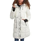 Steve Madden Womens Long Puffer Coat - Insulated Hooded Quilted Parka Puffer Jacket - Warm Winter Jacket for Women