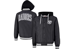 Ultra Game Mens NFL Official Bomber Satin Jacket Hoodie