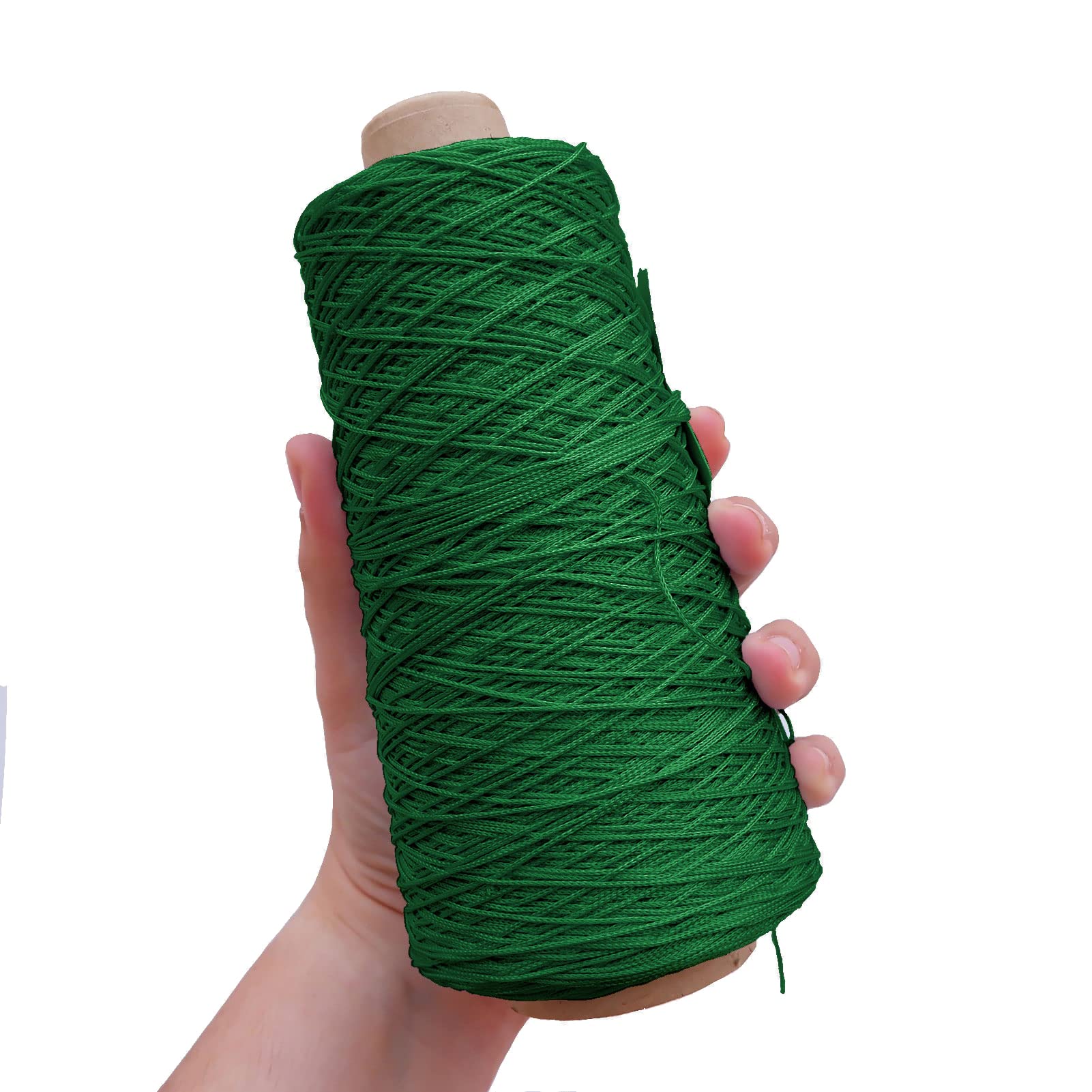 TEXTEX = Cuquillo Chain Thread. Yarn for Knitting and Crochet. Composition 100% Rayon. 1 Cone of 200grs and 600mts (Moss Green)