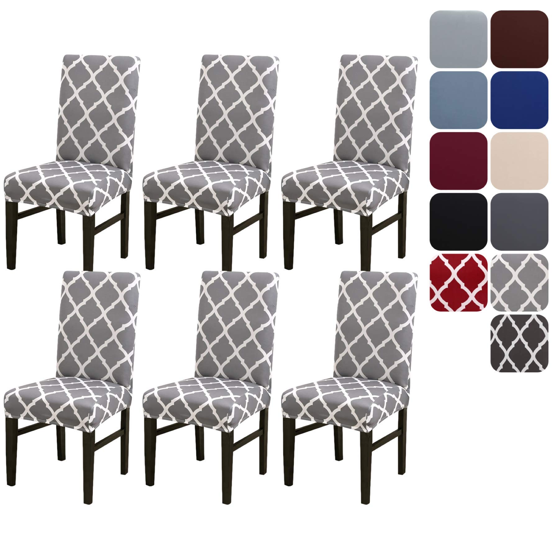 Aisprts Dining Room Chair Covers Slipcovers Set of 4 or 6, Stretch Removable Washable Dining Chair Protector Decoration Cover Seat Slipcover for Hotel,Ceremony,Banquet,Kitchen,Restaurant,Home