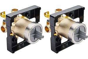 BFLEPATI 2Pcs R10000-UNBX Shower Valve Brass Body, Compatible with Delta 13/14/17 or 17T Series, Fits Faucet Most Single-Function, Dual-Function, or Dual-Function Thermostatic Trim Kits.