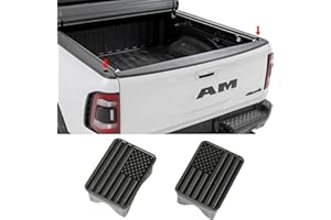 LEERLY Bed Rail Stake Pocket Covers for Dodge Ram 1500 2019 2020 2021 2022 2023 2024 2025 2026 Truck Accessories Caps Rear Holes Plugs Covers Black 2Pcs