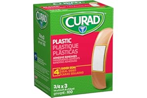 Curad Curad NON25500 Plastic Adhesive Bandages, 3/4-Inch X 3-Inch, Natural (Pack of 1200)