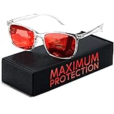 TIJN Blue Light Glasses for Men Women - Red Light Glasses for Computer Gaming - Dual AR Coating Lens - Screen Fatigue & UV Protection