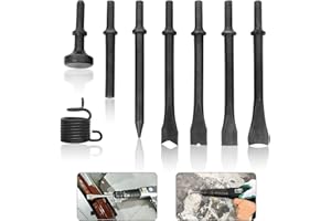 FENGWU 8 Piece Air Chisel Set Pneumatic Chisel Air Hammer Punch Chipping Bits Tool