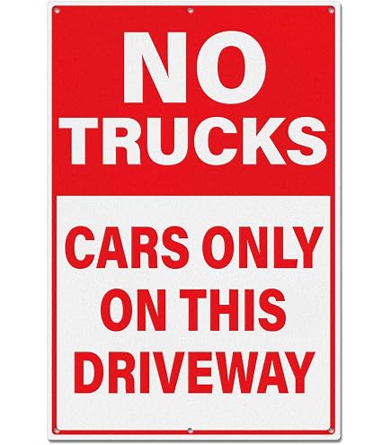 Aluminium-Schild 'No Trucks In Driveway' - 30,5 X 30,5 Cm, Wetterfest & Einfach Zu Montieren