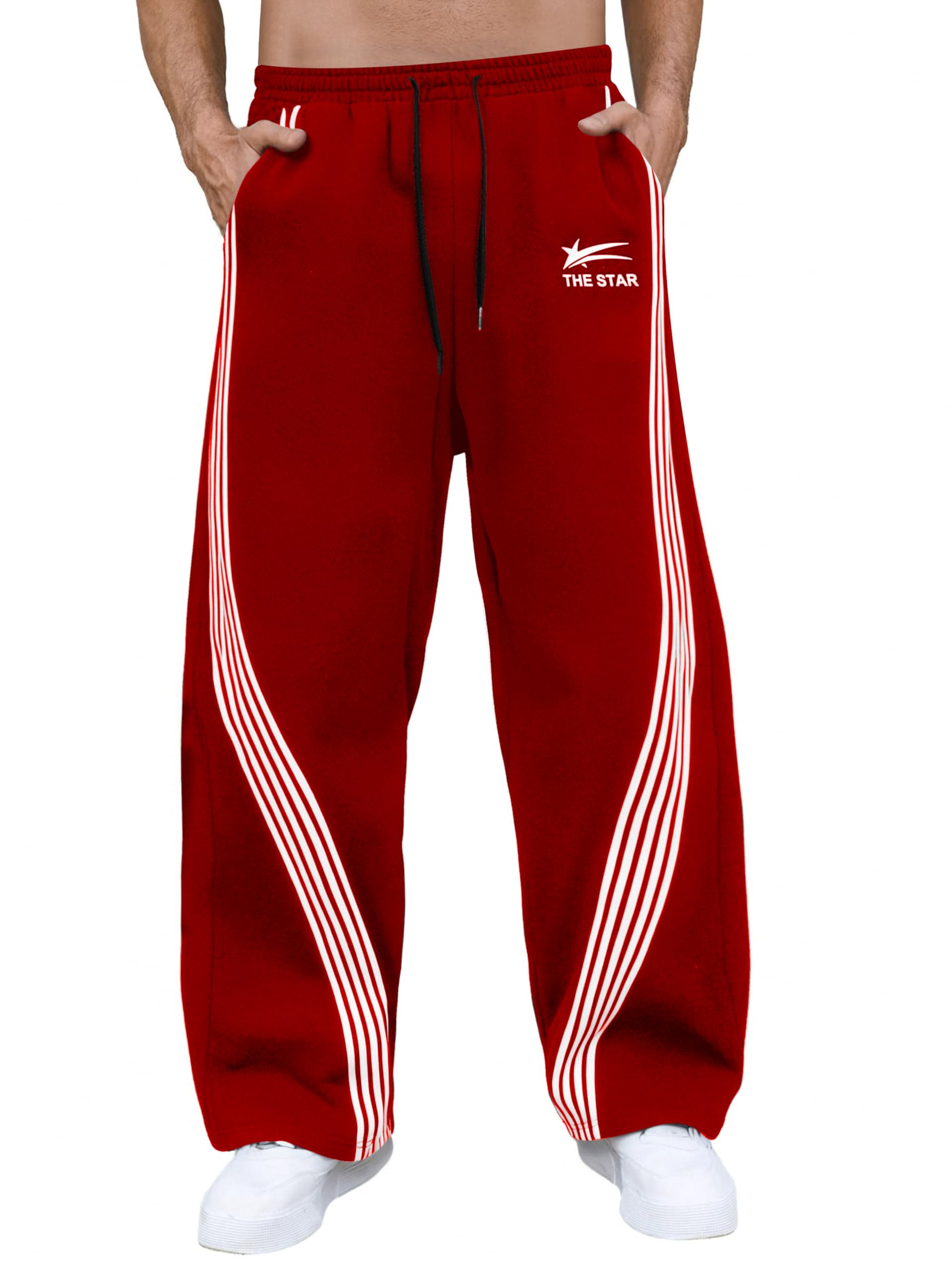 GORGLITTER Men's Baggy Wide Leg Sweatpants Y2K