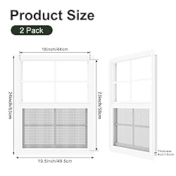 2 Pack Shed Windows 18" x 23" Flush Mount Window