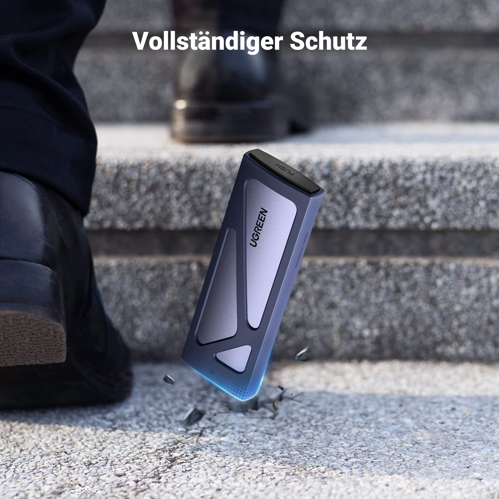 UGREEN NVMe M.2 USB 3.2 SSD Gehäuse-Adapter mit Kühlkissen 10 Gbps, M.2 NVMe Festplatten Docking Station für NVMe PCIe M-Key/M+B Key in 2230/2242/2260/2280 mit USB CC und AC Kabel Werkzeuglos(Silver) 8