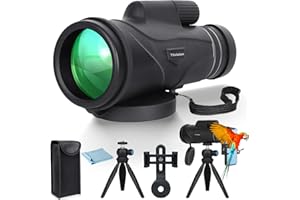 TILVISION 12x50 HD Monocular Telescope with Smartphone Adapter & Upgraded Tripod - Waterproof for Bird Watching, Hunting, Hiking, Camping - Portable Monoculars for Adults & Kids - Best Gift for Men