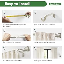 Curtain Rods for Windows 32 to 240, 1 Inch