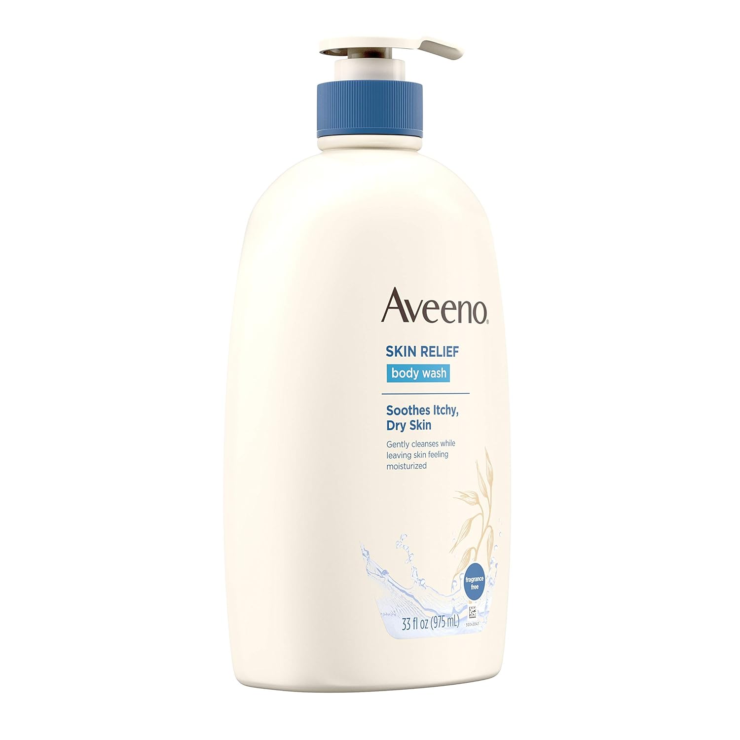 Aveeno Skin Relief Fragrance-Free Body Wash with Oat to Soothe Dry Itchy Skin, Gentle, Soap-Free & Dye-Free for Sensitive Skin, 33 fl. oz : Beauty