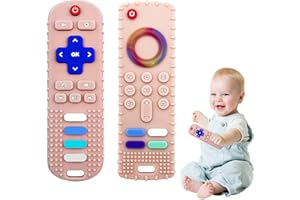 ERSIHUA 2-Pack Baby Teething Toys-TV Remote Control Shape Silicone Infants Teething Toys for Babies 0-18 Months,BPA-Free (Khaki+Khaki)