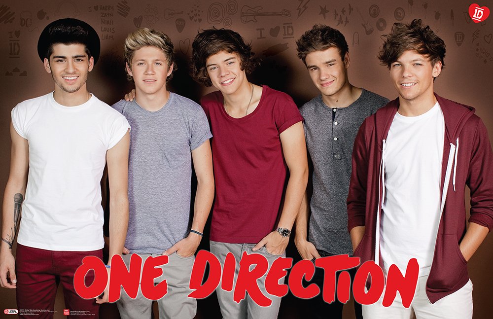 One Direction 2014 Group Red Horizontal Poster 34x22 9781465020604 Amazon Com Books