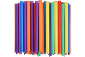 ALINK 100 PCS Solid Color Plastic Boba Straws, 12mm Extra Wide Disposable Smoothie Straws for Bubble Tea, Popping Pearls - 8.