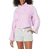 adidas womens Essentials 3-stripes Fleece Quarter-zip