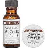 GoldFinger Odorless Acrylic Nails Kit, Professional Acrylic Liquid 0.5fl.oz. and Powder 0.25oz, Acrylic Nails Extension Kit for Beginner Made in USA