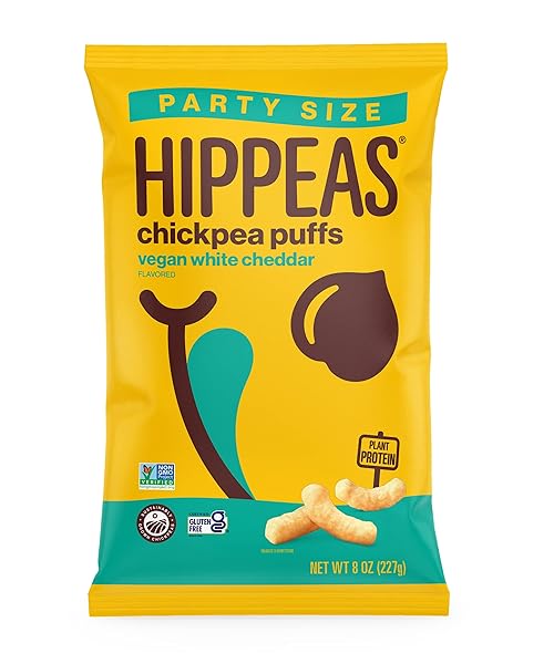 HIPPEAS CHICKPEA PUFFS, GROOVY WHITE CHEDDAR, GLUTEN FREE...
