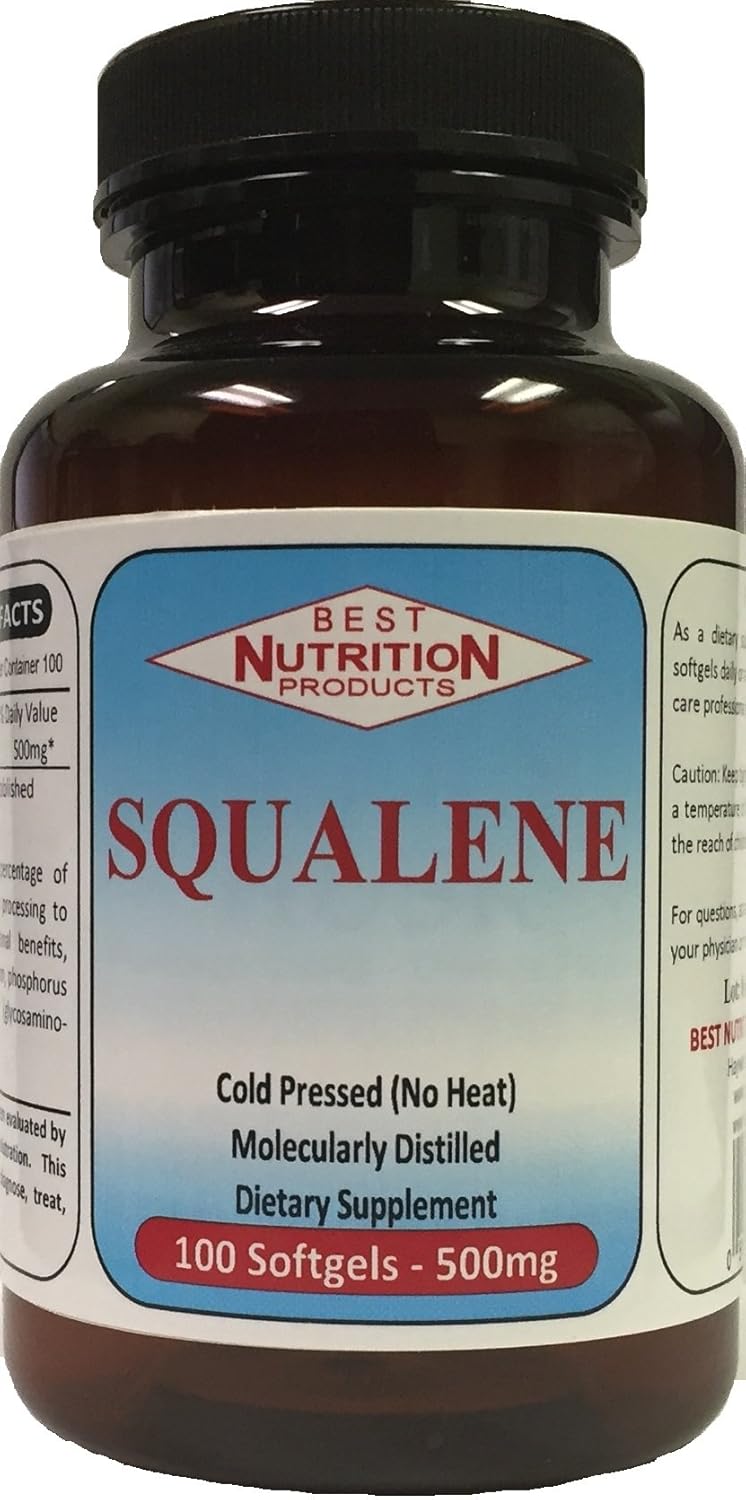 Squalene (500mg - 100 Softgels), Best Nutrition Products, Hayward, CA The Natural Nutritional Supplement for Cardiovascular, Heart Health and Joint Problem