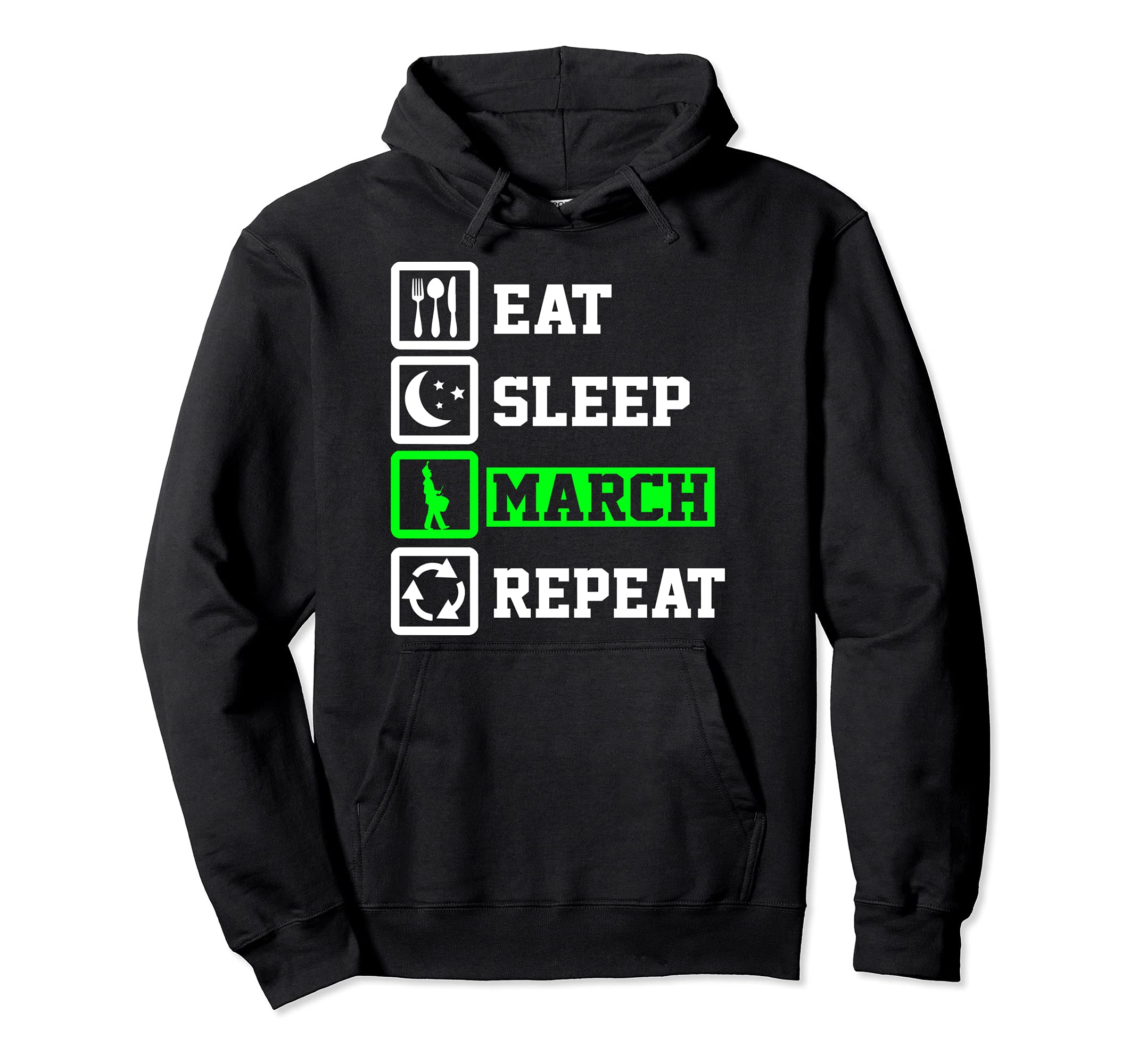 Eat Sleep Snare Drum Repeat Funny Snare Drum Pullover Hoodie