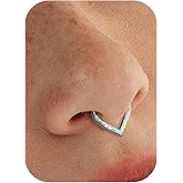 BodyBonita 16G Opal Teardrop Septum Rings - G23 Titanium Hinged Nose Rings Hoops Septum Clicker Jewelry Conch Daith Helix Piercing Cartilage Earring for Women Men Pink/Blue/White Opal 8mm 10mm