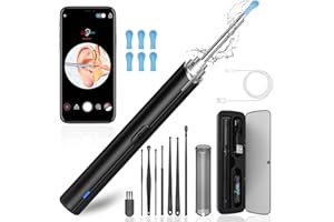EDICC Ear Wax Removal, Ear Cleaning kit with 1296P Camera, Ear Camera with 6 LED Lights, Earwax Remover Tool for iPhone, iPad & Android, Ear Cleaner Earwax Removal Kit Black