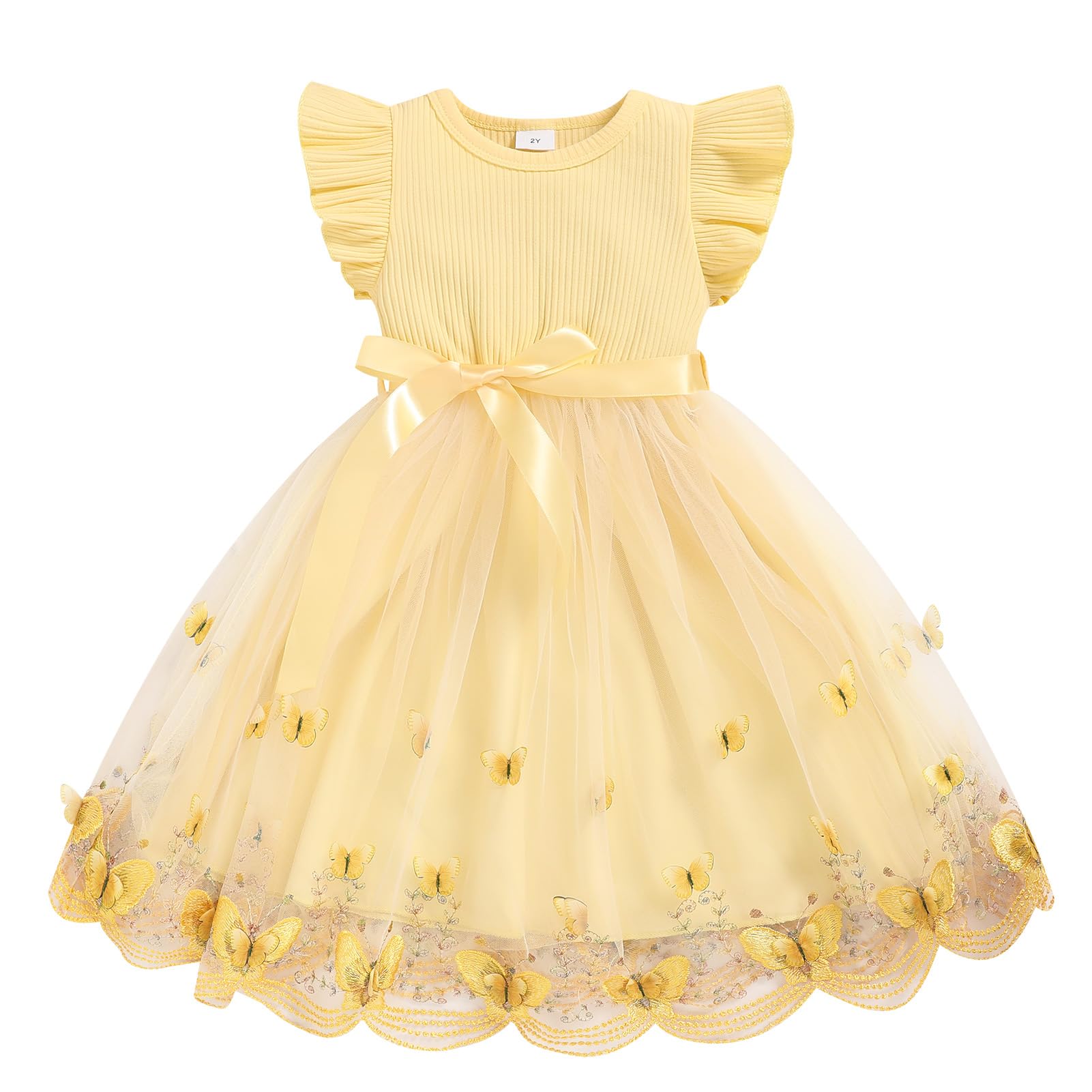 Toddler Girl Tulle Dress Summer Ruffle Sleeveless